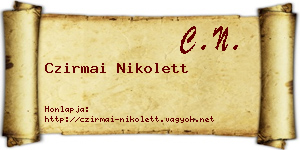 Czirmai Nikolett névjegykártya